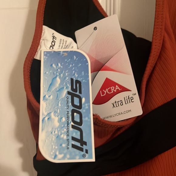 NWT- SPORTI Active Ribbed Racerback Solid Tankini Top (only) - Picture 4 of 5